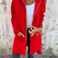 Veste à capuche zippée de couleur unie rouge flamboyant