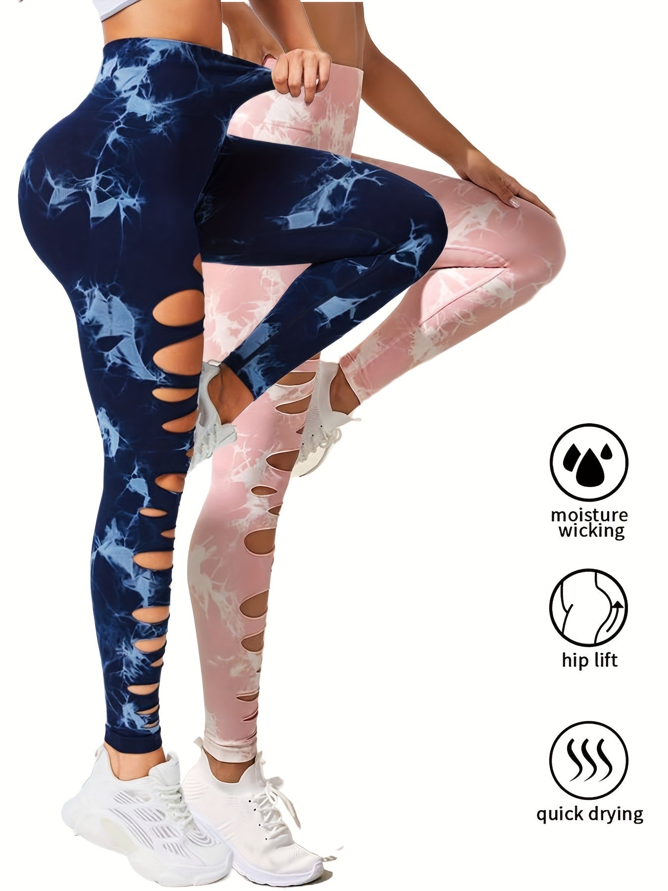 Paquet de 2leggings taille haute élastique pour femme.