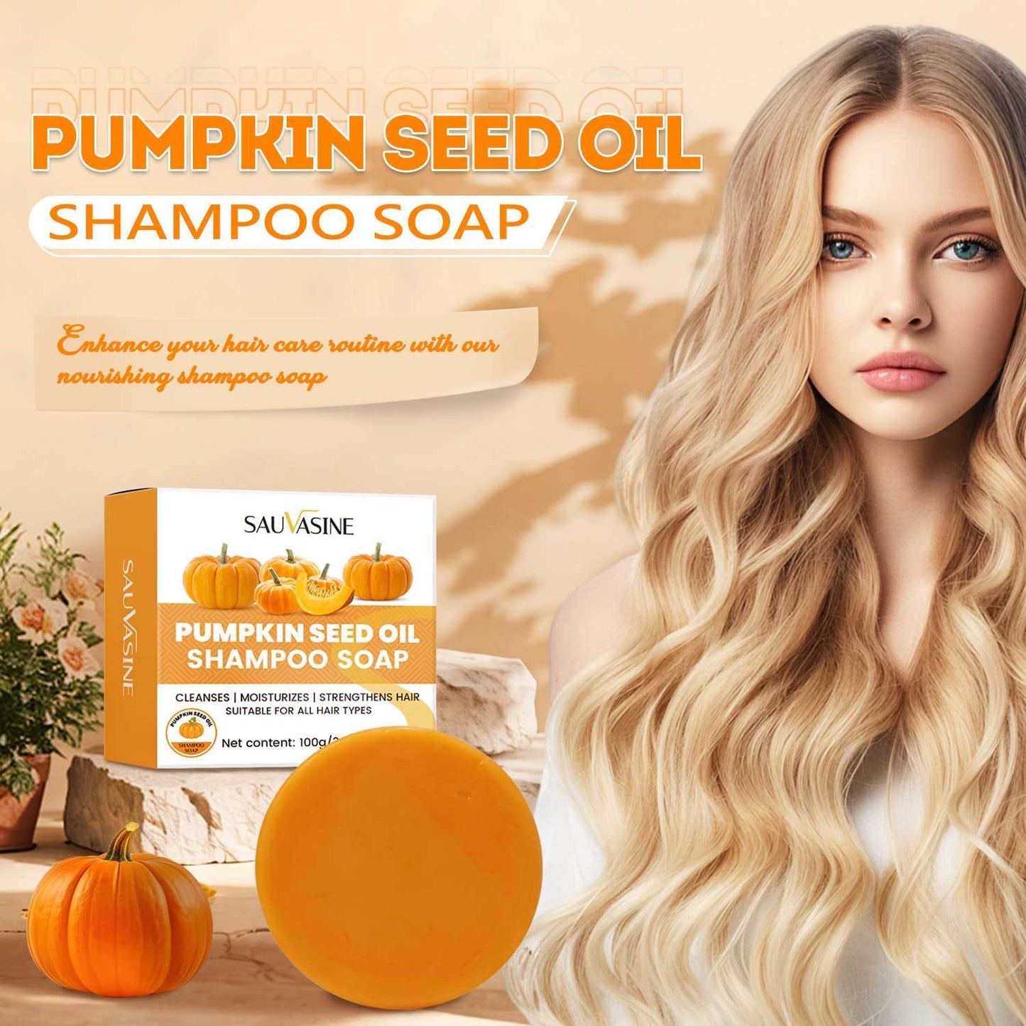 Savon shampooing à l’huile de pépins de courge