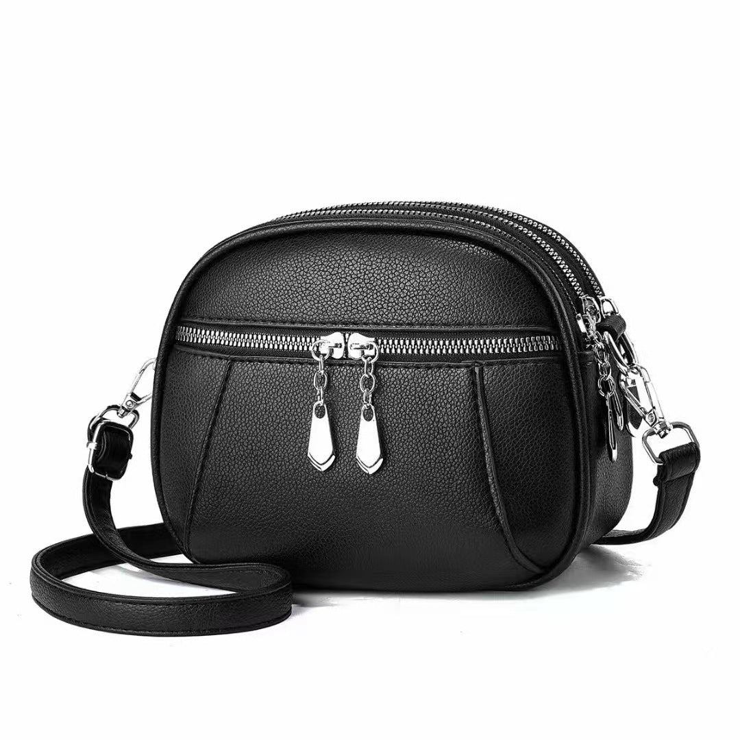 Petit sac à bandoulière rond multi-poches à la mode pour femmes
