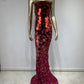 Robe tube à paillettes, robe de soirée, de banquet, costume de scène pour passer la serpillière