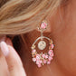 Boucle d'oreille goutte d'eau rose Boho Flower Vintage