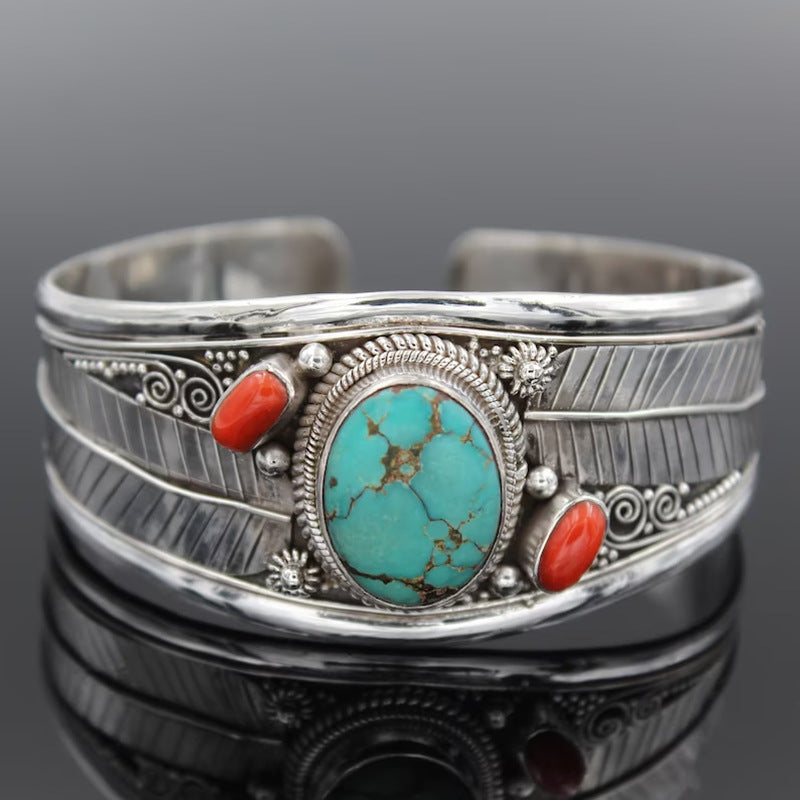 Bracelet motif vintage style bohème turquoise