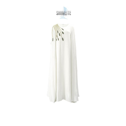 Robe soirée musulmane Abaya brodée pour femme, robe de soirée