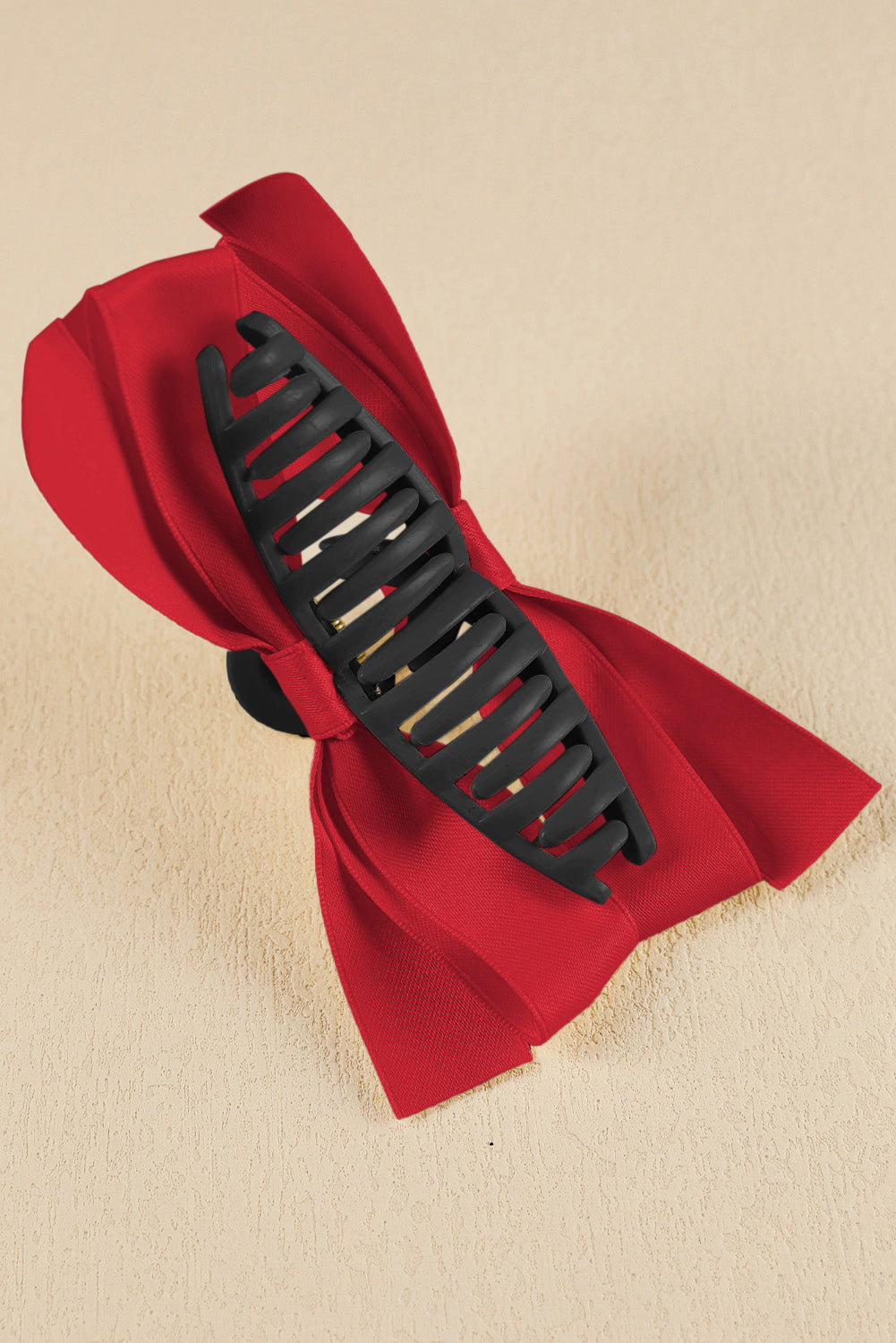 Barrette à cheveux avec ruban décoratif de couleur unie noire