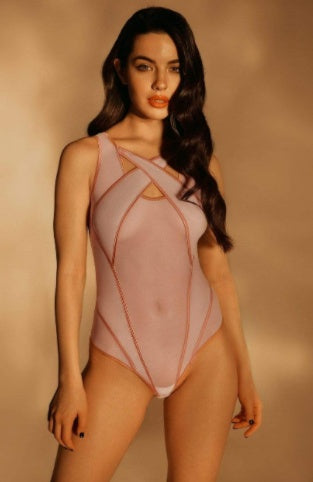 Body creux transparent en maille